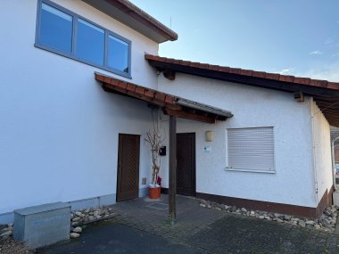 View of the entrance to the council chamber at the community hall